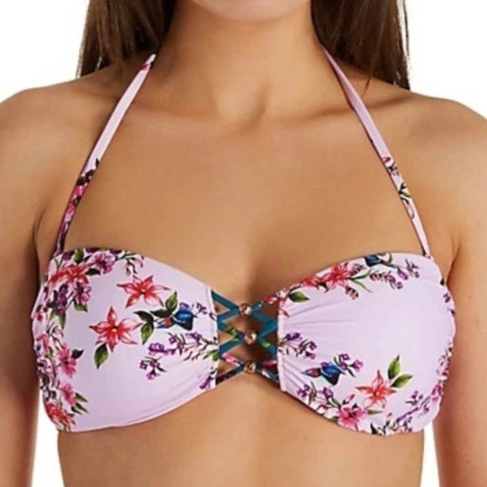 NANETTE LEPORE VICTORIAN FLORAL BIKINI TOP